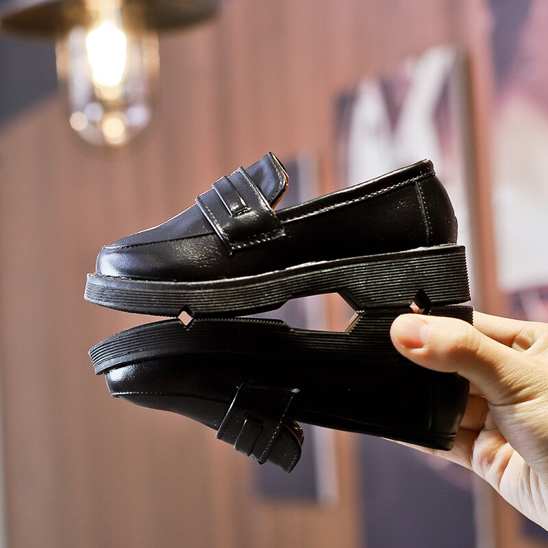 Scsech Children Leather Shoes Girls Single Shoes Boys Black Spring Autumn Boys Dancing Wedding Party School Dress Shoes LSH26