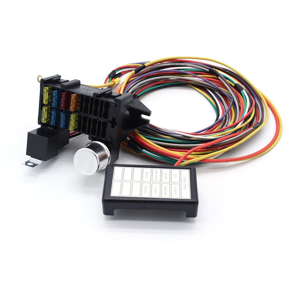 8 Circuit Universal Wire Harness Muscle Car Rod Street Rod Rat Rod SI-AT52002 Color Wiring Harness