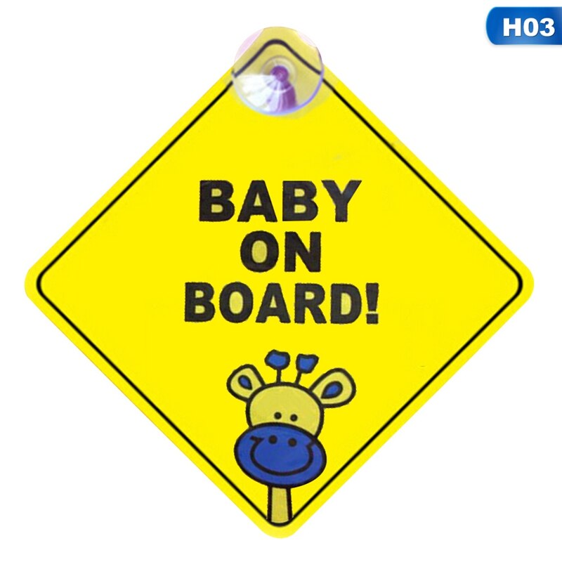 Auto Sticker Baby Aan Boord Waarschuwing Veiligheid Teken Sticker Decal Met Sucker Voor Car Vehicle Window Sticker Auto Accessoires Styling: 3