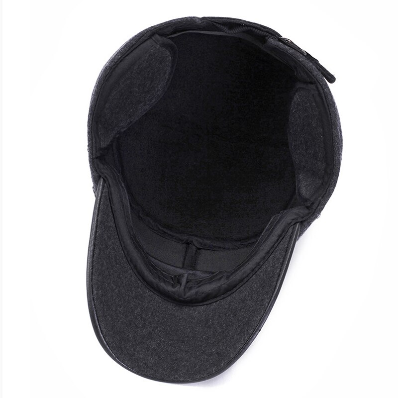 Stara męska czapka zimowa z nausznikami beret tata kapelusz regulowane zimowe ciepłe czapki dla płaskiej czapki starszych kapelusz