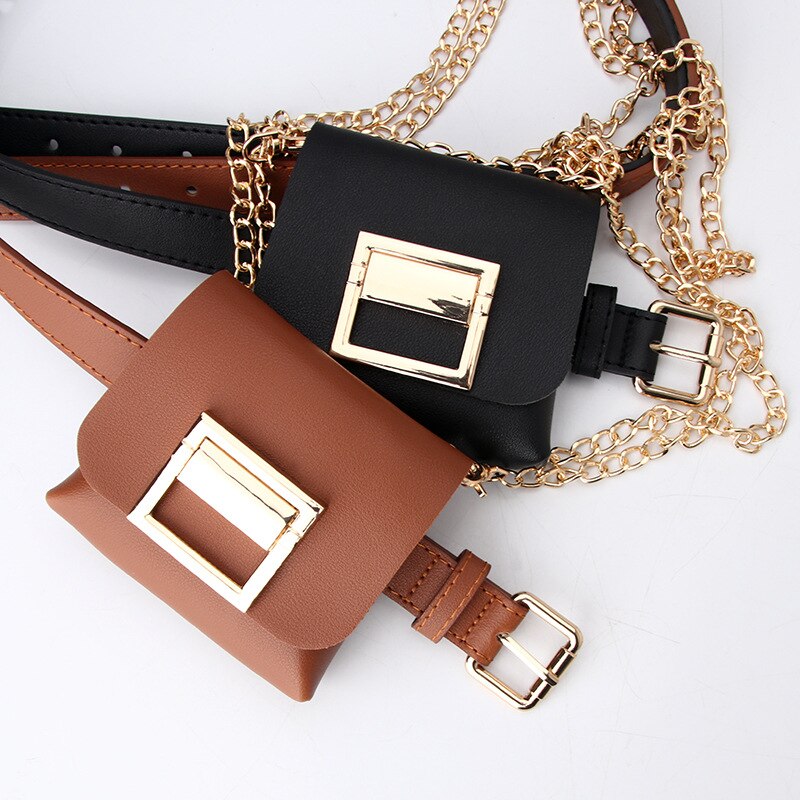 Heuptasjes vintage heuptasjes telefoontasje heuptasje van pu-leer vintage dames heuptas schoudertas met ketting