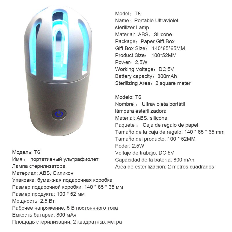 Zgx uvc-desinfectielamp uv-sterilisatielamp reissterilisatielampen opvouwbare ultraviolette desinfectie led-lamp voor binnen
