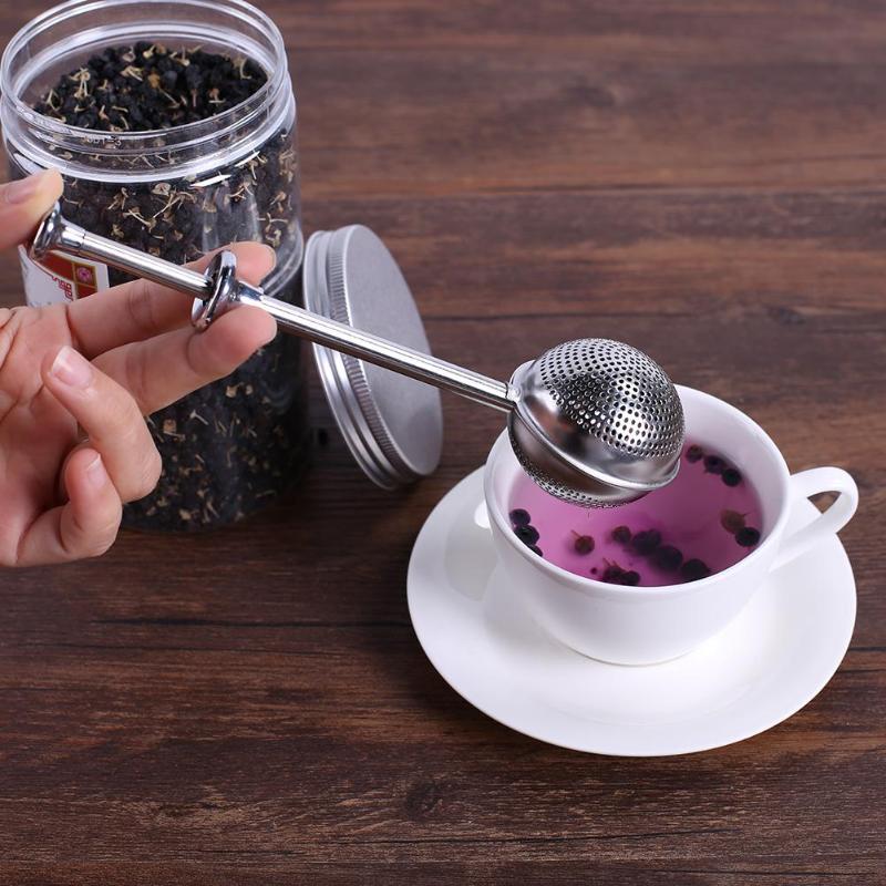 Stainless Steel Tea Infuser Sphere Mesh Tea Strainer Coffee Herb Spice Filter Diffuser Handle Tea Ball