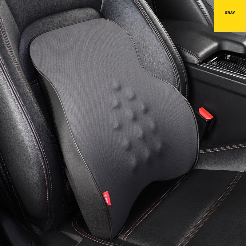 Auto Massage Kussen Rugleuning Ondersteunen Lumbale Kussen Verlichten Vermoeidheid Hals Usb Opladen Hoofdsteun Voor Office Home Auto Accessoires: Grey-Waist
