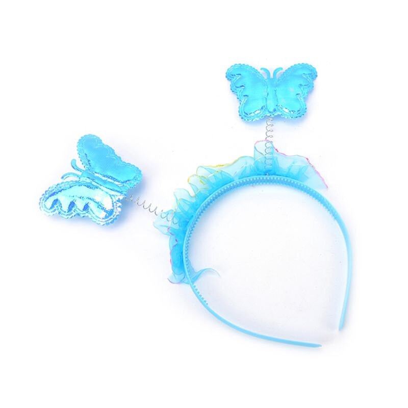 Adulte enfants 4 pièces ensemble de costumes de fée LED Simulation ailes de papillon pointu Tutu jupe bandeau baguette princesse filles fête habiller