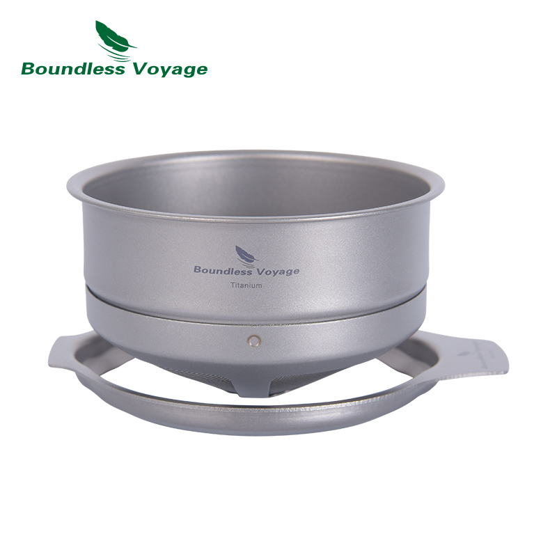 Boundless Voyage Titanium Coffee Mesh Filter Giet over papierloze koffiefilter Lichtgewicht draagbaar Outdoor Camping Herbruikbare Cof