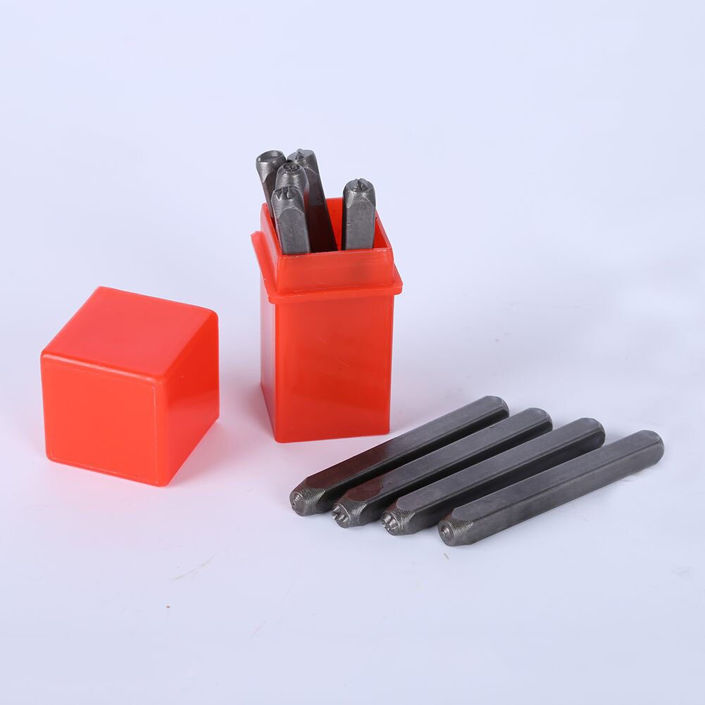 4mm 9pcs/set Letter Stamp Punch Set Hardened Steel Metal Alphabet Letter Wood Leather Punch Craft Tool