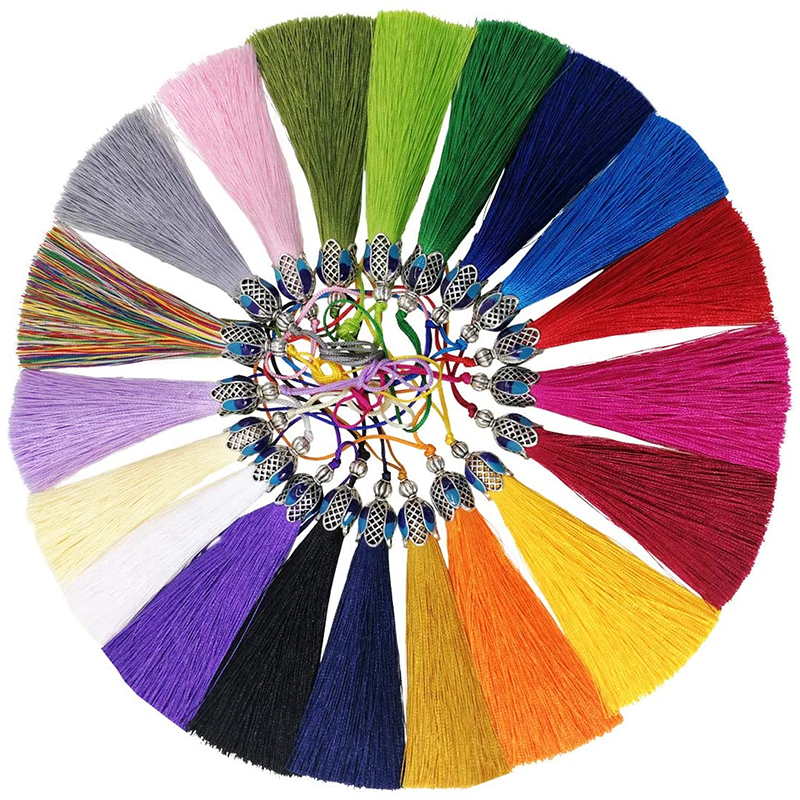 2-6Stck17cm Seide Quaste Randbereich Krone Quasten trimmen Vertikale Anti falten anhänger Quaste pinsel für vorhänge schmuck DIY Heimat Dekor