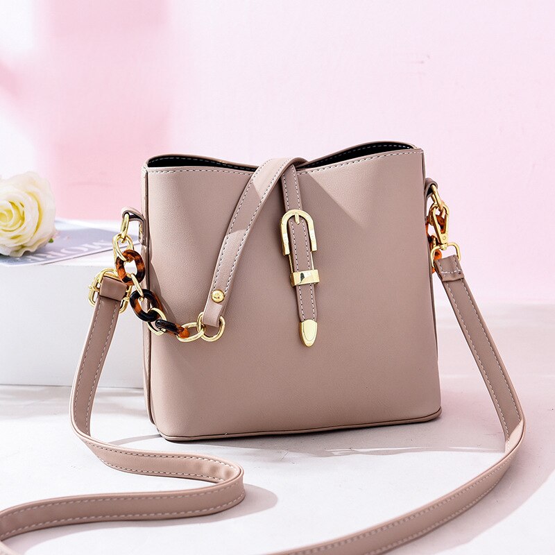 Dames kantoor pu leren schoudertassen snoep schattige dames scrub handtas handtas dames crossbody tassen  b072: Khaki