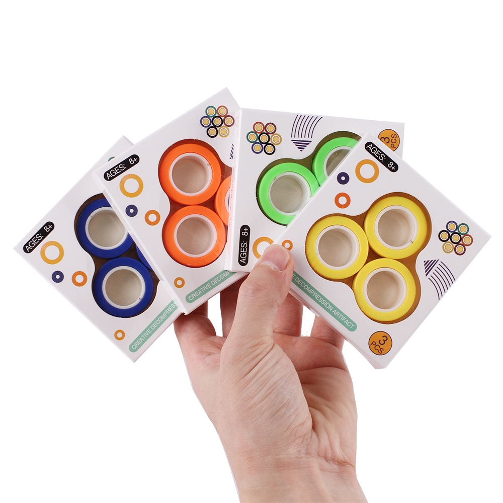 Hauska fidget spinner magneettirengas puristava lelu stressiä estävä figet lelut hotwhells stressiä lievittävä lelut taikarengas dekompressiolelut