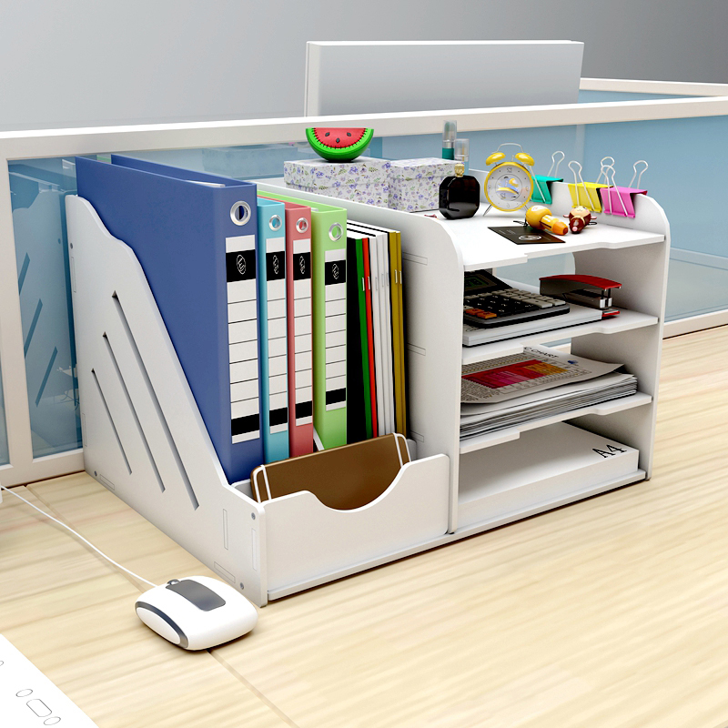Organizador de revistas DIY, archivador de libros, caja de almacenamiento de revista de escritorio multifunción, accesorios de escritorio, oficina, hogar, suministros para el colegio