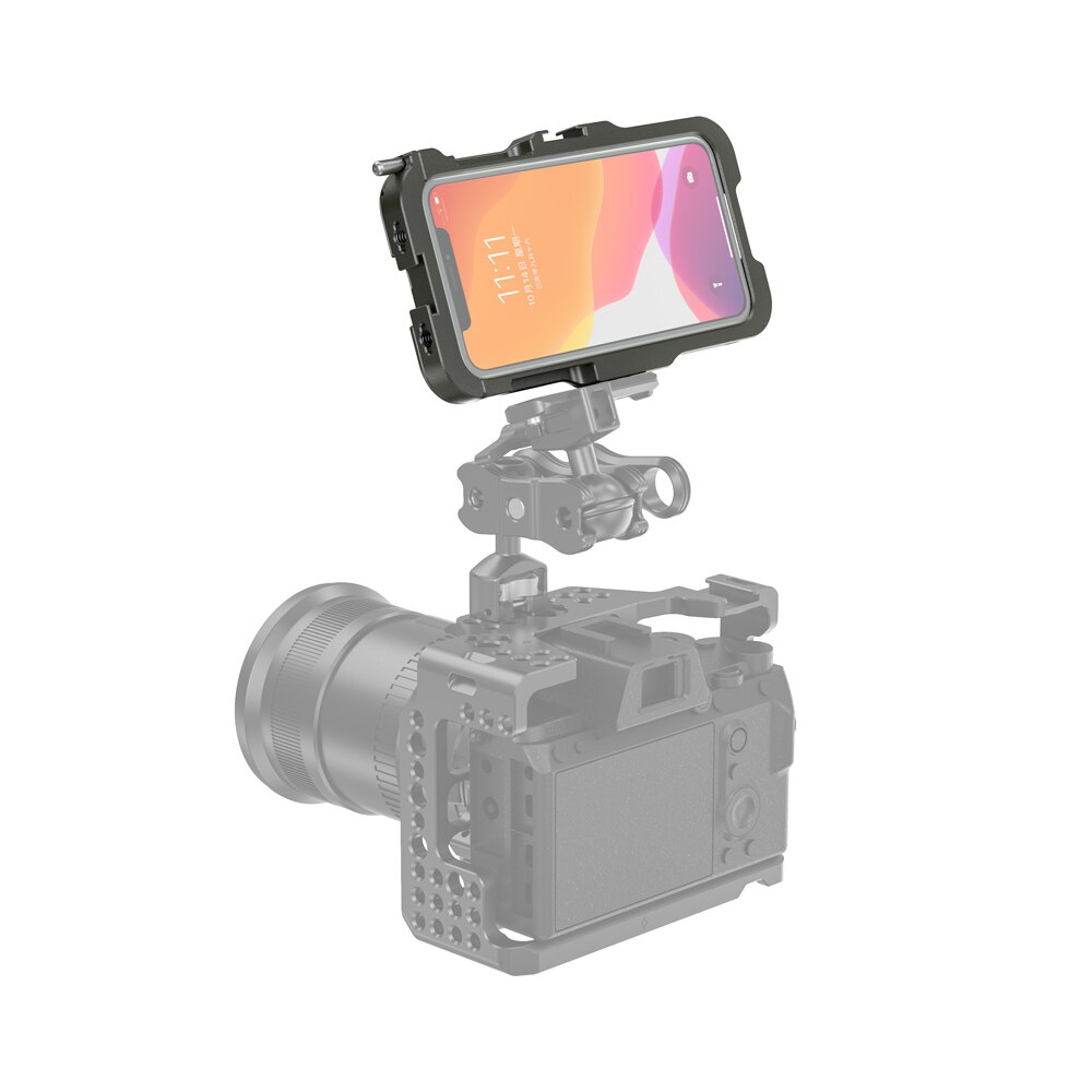 Smallrig Pro Mobiele Kooi Voor Iphone 11 Pro Vlogging Accessoire Mobiele Telefoon Kooi Met Koud Shoe Mount Vlog Schieten Kit -2471