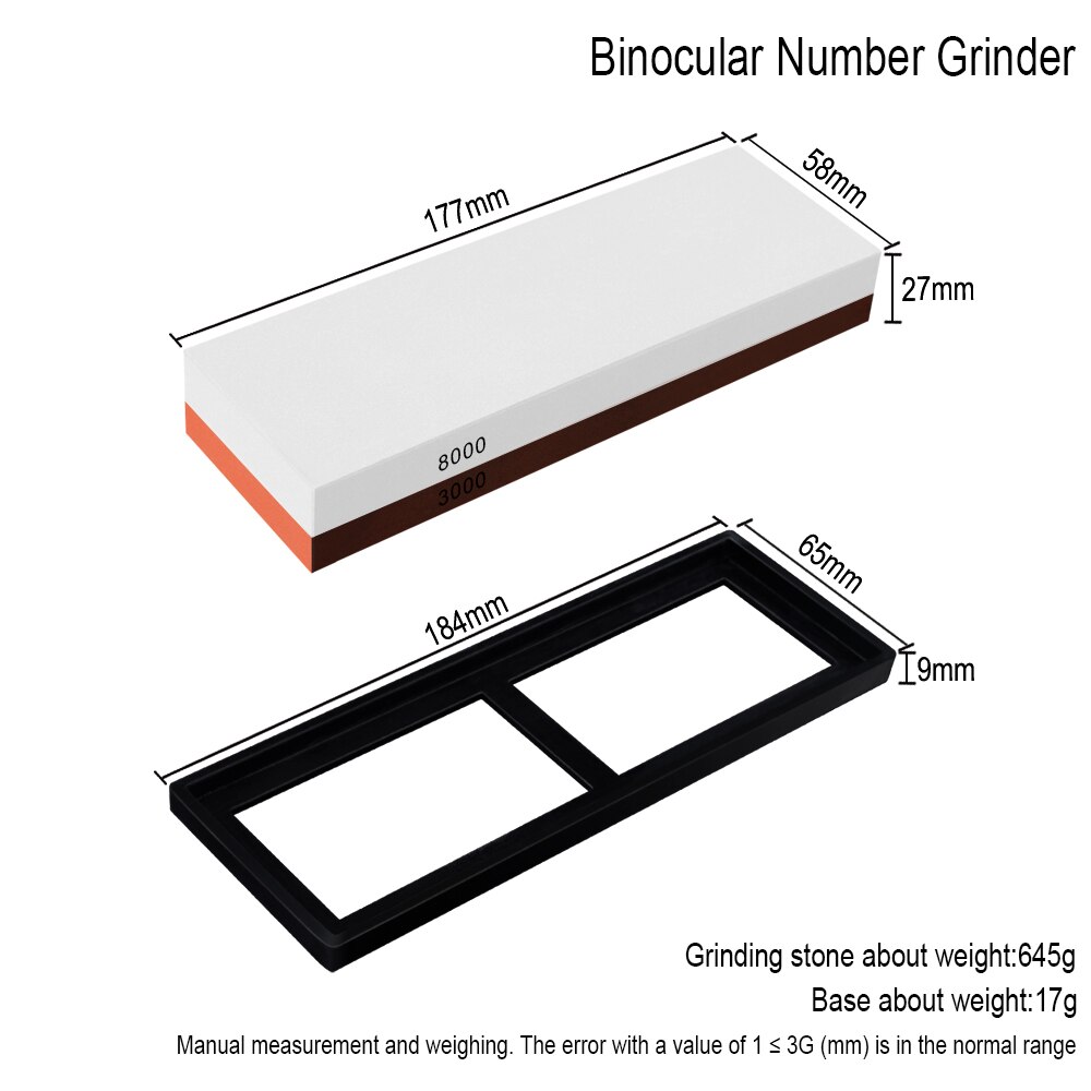 Messenslijper Steen Slijpsteen 2-IN-1 Slijpen Slijpsteen Kit Honen Houder Siliconen Basis Polijsten Tool Keuken mes: 8000 3000 grit