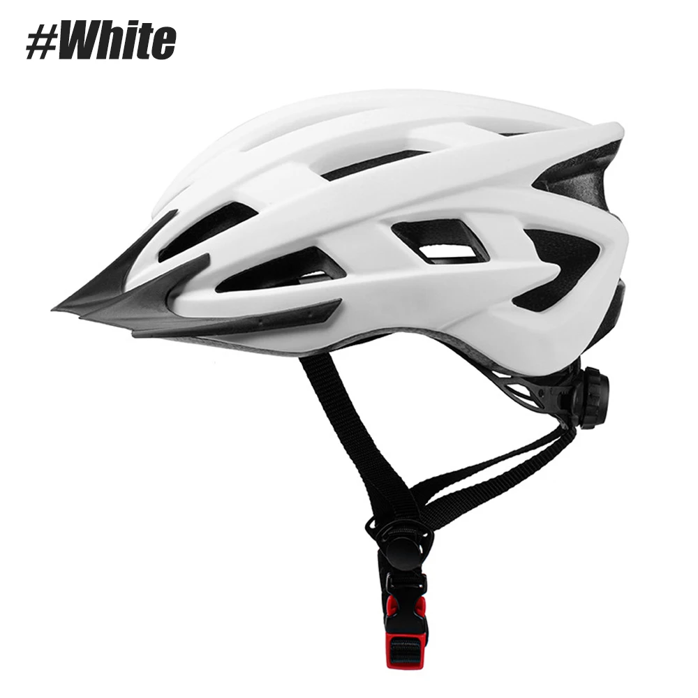 Bike Helmet for Adult Men Women with Suggested Fit 58-62cm, Lightweight with Adjustable Side and Chin Strap, Bike Accessories: WHITE