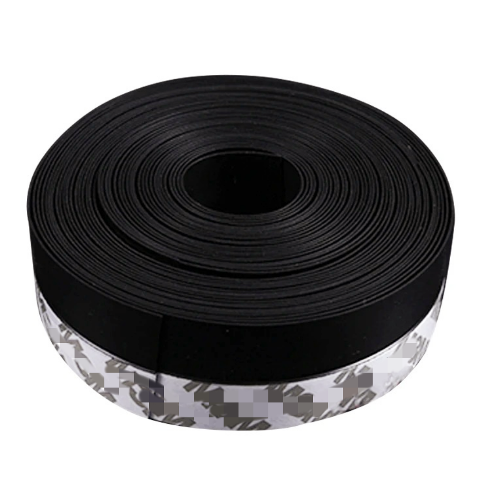 Bande d'étanchéité en caoutchouc pour bas de porte, 5M/10M, pour fenêtre météo, coupe-vent, anti-poussière, auto-adhésive, pour porte et pare-brise: Black / 25mm / 3M