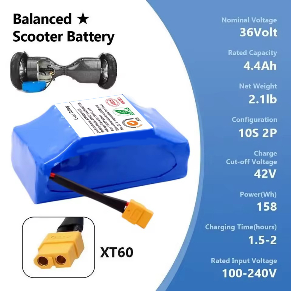 Nuovo aggiornamento 36V 4400mAh 10s2p Batteria ricaricabile al litio, vero per monociclo elettrico HoverBoard autobilanciante