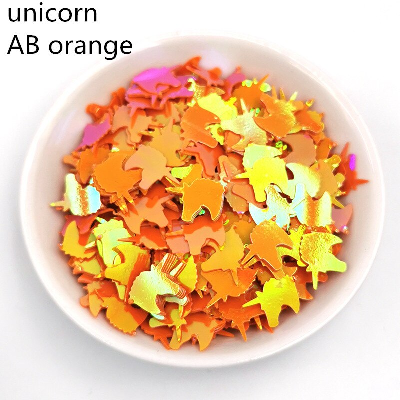 10 g/partij Eenhoorn Glitter Losse Pailletten Tirm voor Nail Kunsten En Ambachten Decoratie Body Art Schilderen Huwelijkscadeau DIY Glitter sequin: AB orange