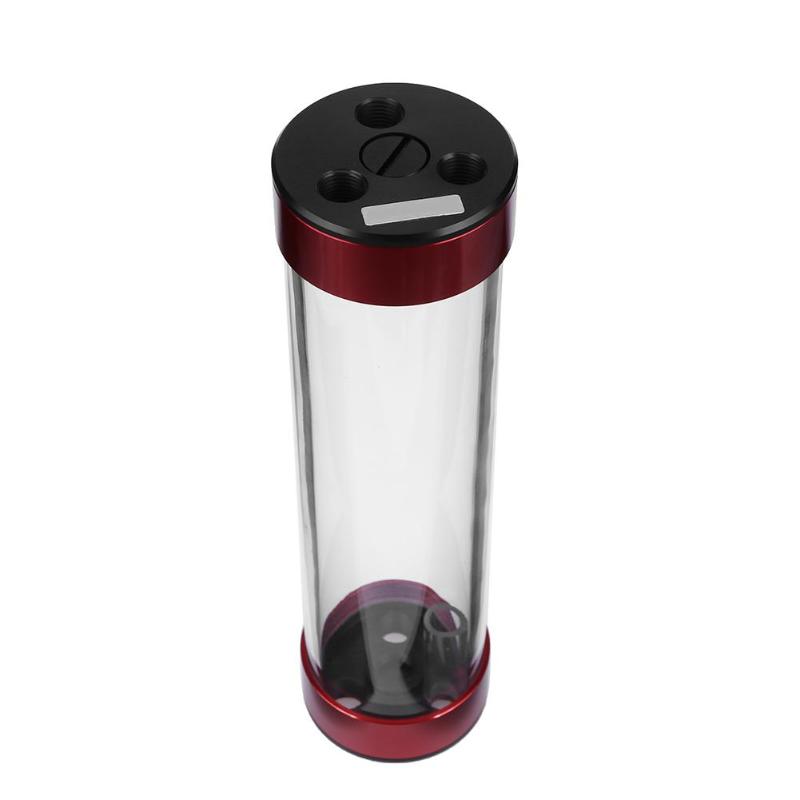 234mm -cylindrig reservoar vattentank vattenkylningssats för pc vätskekylning: Röd