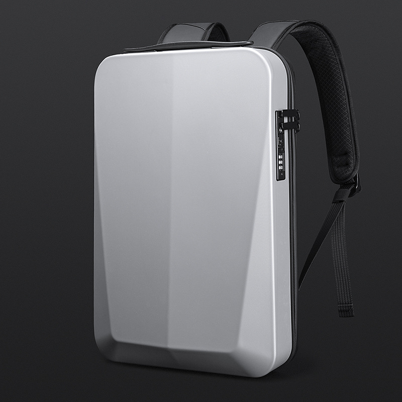 Sac à dos antivol étanche avec chargeur USB pour PC, étui rigide Blister pour ordinateur portable de 15.6 pouces, sacs de bagages de luxe: silver white