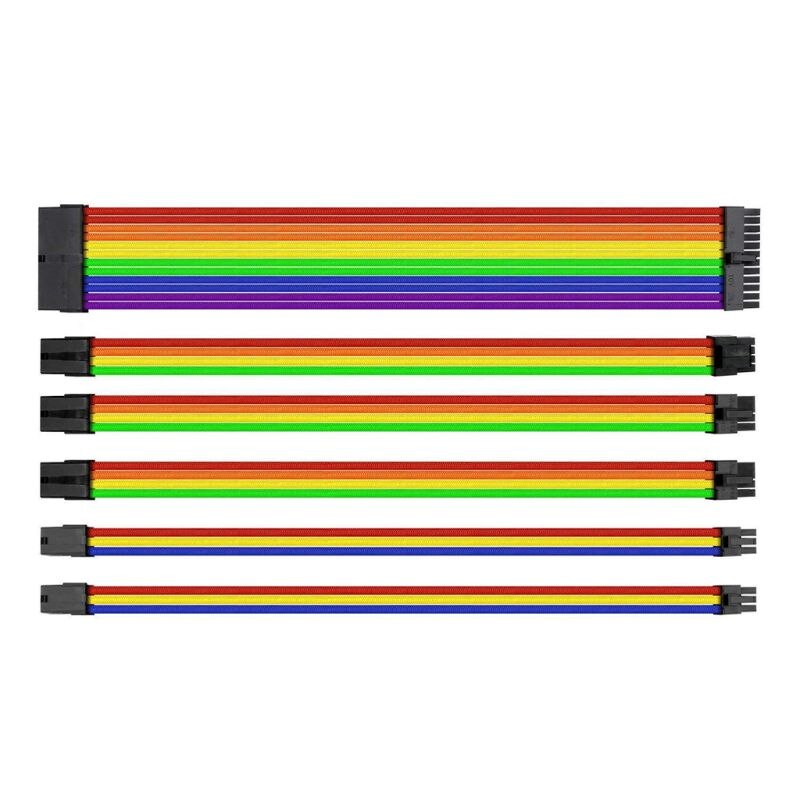 Sleeved Cable Extension Set for Power Supply Wiring 24 Pin 4+4Pin 6+2Pin 6Pin