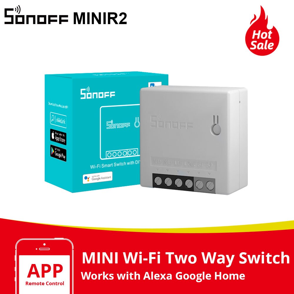 Itead Sonoff Mini R2 Diy Wifi Smart Twee/2 Way Switch Ewelink App/Voice Afstandsbediening Wifi Schakelaar ondersteuning Externe Schakelaar
