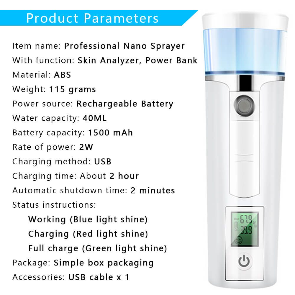 Digital Skin Analyzer Portable Tester Dry Moisture Oil Content Analysis ...