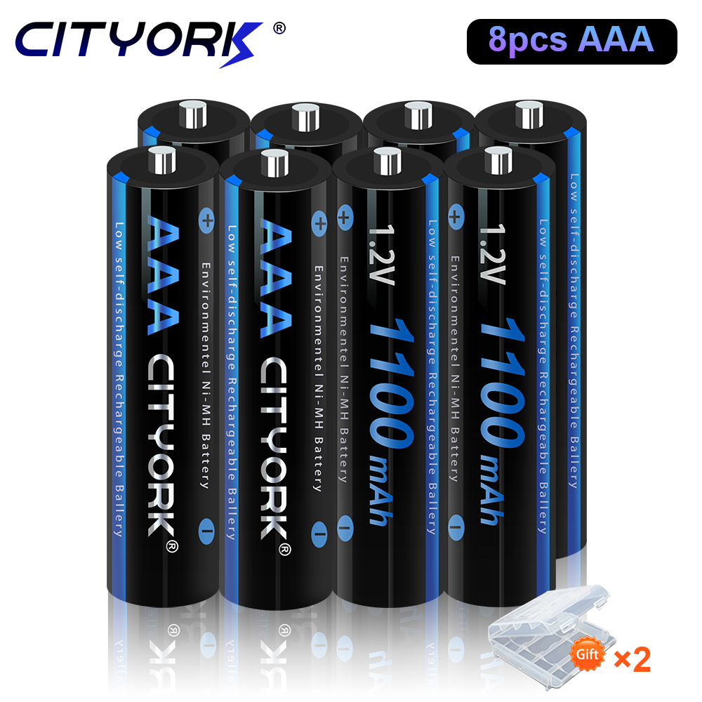 CITYORK 1,2 V AA + AAA baterías recargables AA 3000mAh AAA 1100mAh aa 2A batería aaa nimh y LCD 1,2 V AA AAA cargador: Verde