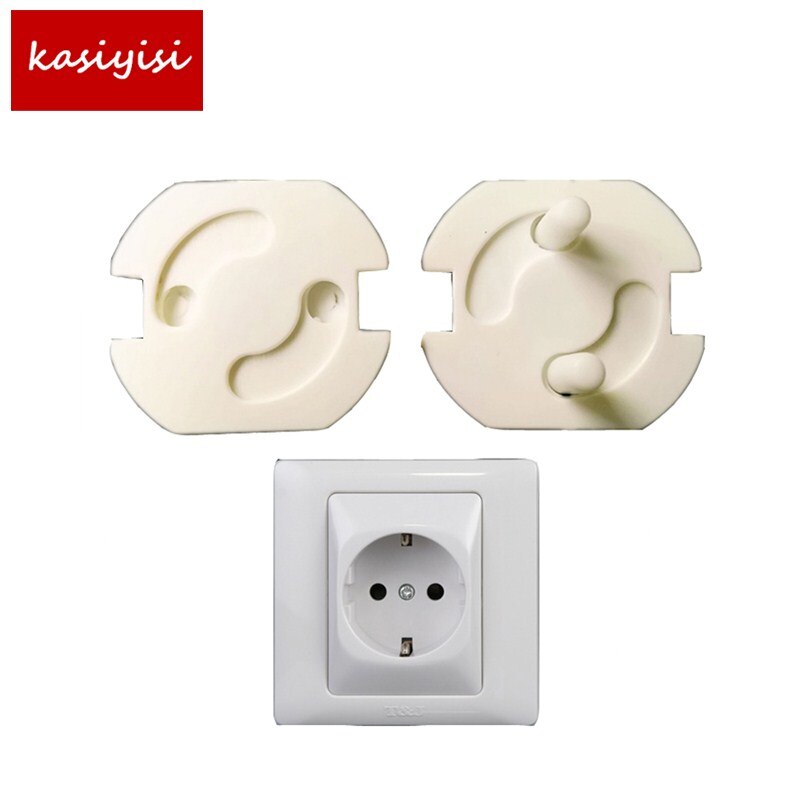 20 Stks/partij Zuiver Wit Abs Baby Veiligheid Stopcontact Beschermhoes Beschermende Isolatie Tegen Elektrische Schokken 2 Gat Ronde
