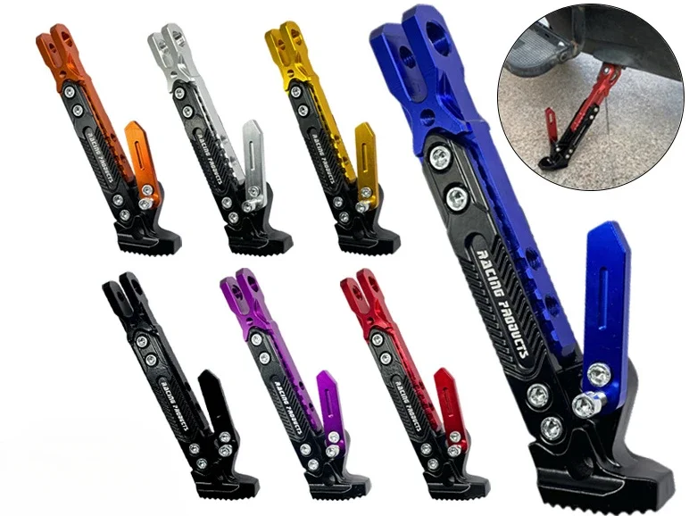 HURBIKE-Support de Stationnement Universel pour Moto, Trépied Latéral Réglable en Alliage
