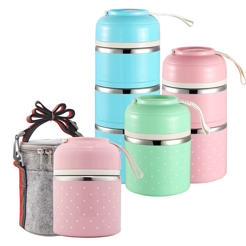Japanse Thermos Lunchbox Voor Voedsel Container Draagbare Thermische Lunchbox Leuke Bento Lunchbox Lekvrij 2 3 Lagen