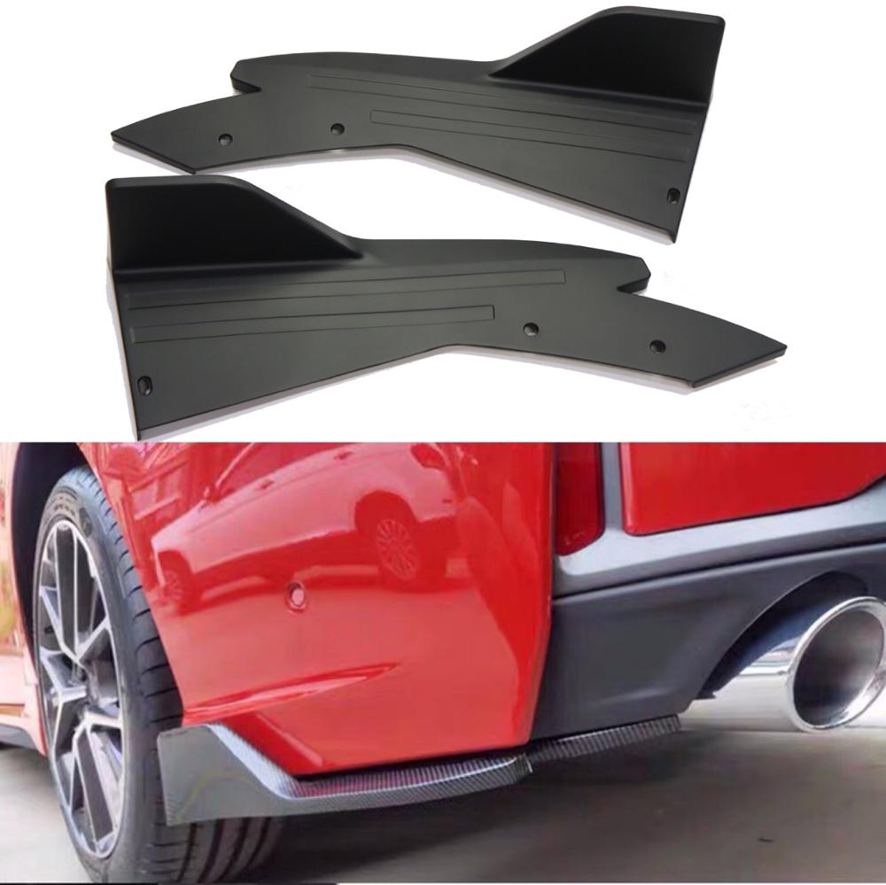 Universal Carbon Fiber Car Bumper Spoiler Rear Lip Angle Splitter Diffuser Winglet Wings Anti-crash modified Car Body Side Skirt