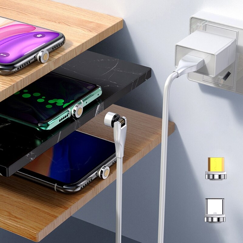 3A Magnetische 360 ° + 180 ° Rotation USB Schnelle Ladekabel Typ C Micro Ladegerät Kabel AXYF
