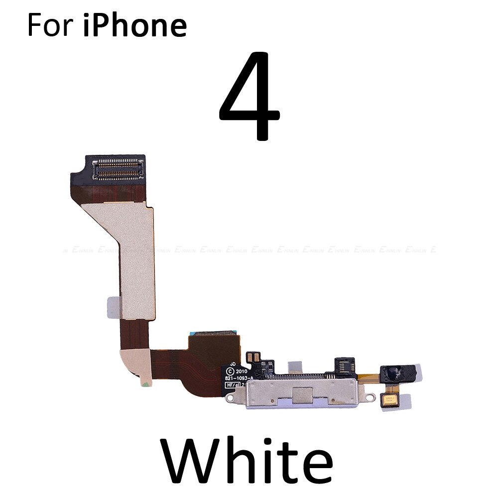 Charger Charging Port Dock Connector Flex Kabel Voor Iphone 4 4S 5 5S 5C Se Met Microfoon Hoofdtelefoon audio Jack Vervanging Deel: For iPhone 4 White