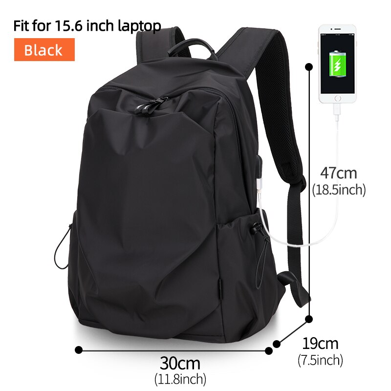 Heldhaftige Ridder Mannen Mode Rugzak 15.6Inch Laptop Rugzak Mannen Waterdichte Outdoor Reizen Rugzak School Tiener Mochila Tas: Black -15.6inch