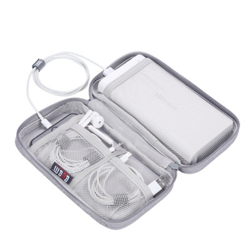 Multi-grid Earphone Case Storage Bag Organizer Polyester Data Cable Travel Storage Bags Power Bank Bag Laptop Power Supply Bag: for 20000mAh Romoss