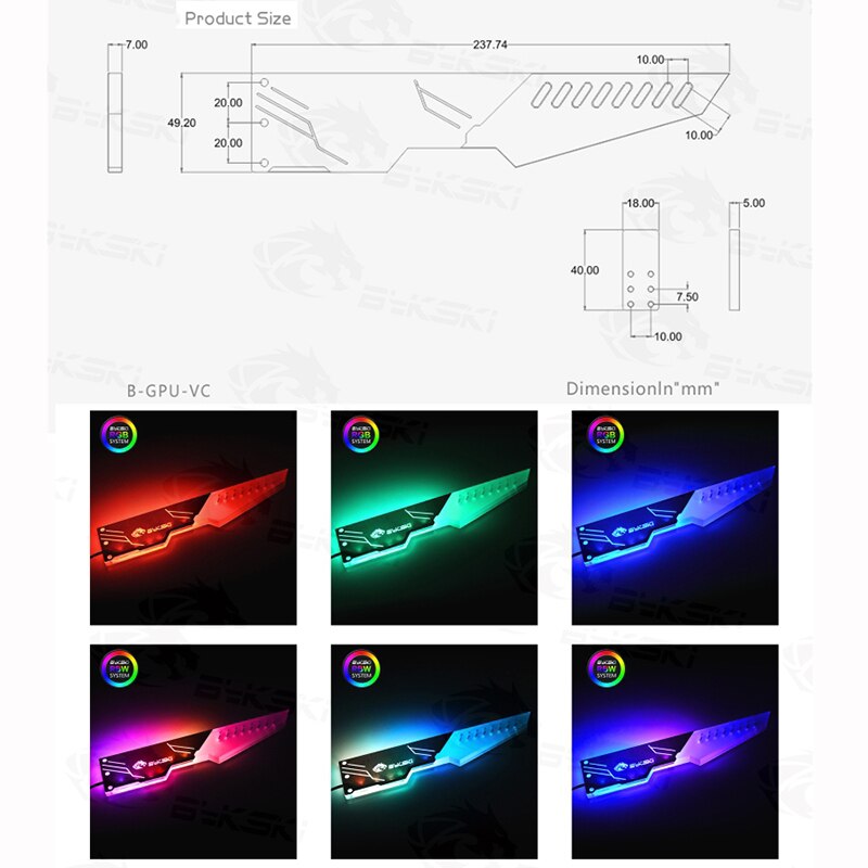 BYKSKI Symphony AURA graphics card bracket RGB belief lamp fixed support bracket companion computer light pollution decoration