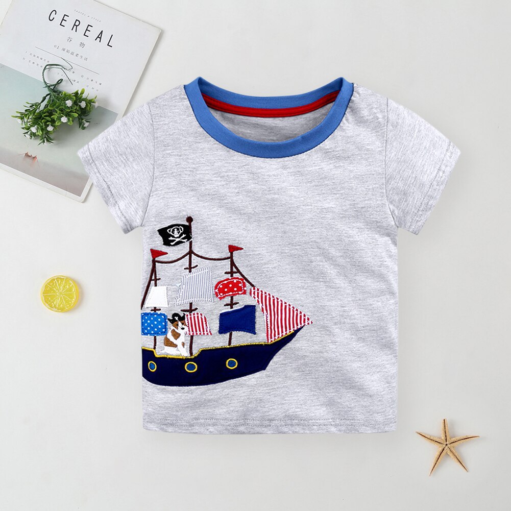 18M-4T Kinderen Cartoon Print T-shirts Meisjes Jongens Zomer Korte Mouw Tops