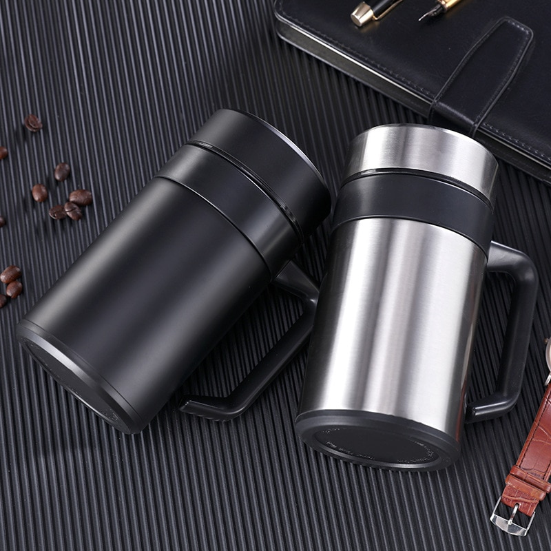 ZOOOBE Thermos Mok Koffie thee met handvat Thermocup Rvs thermosflessen Thermo mok mok voor man