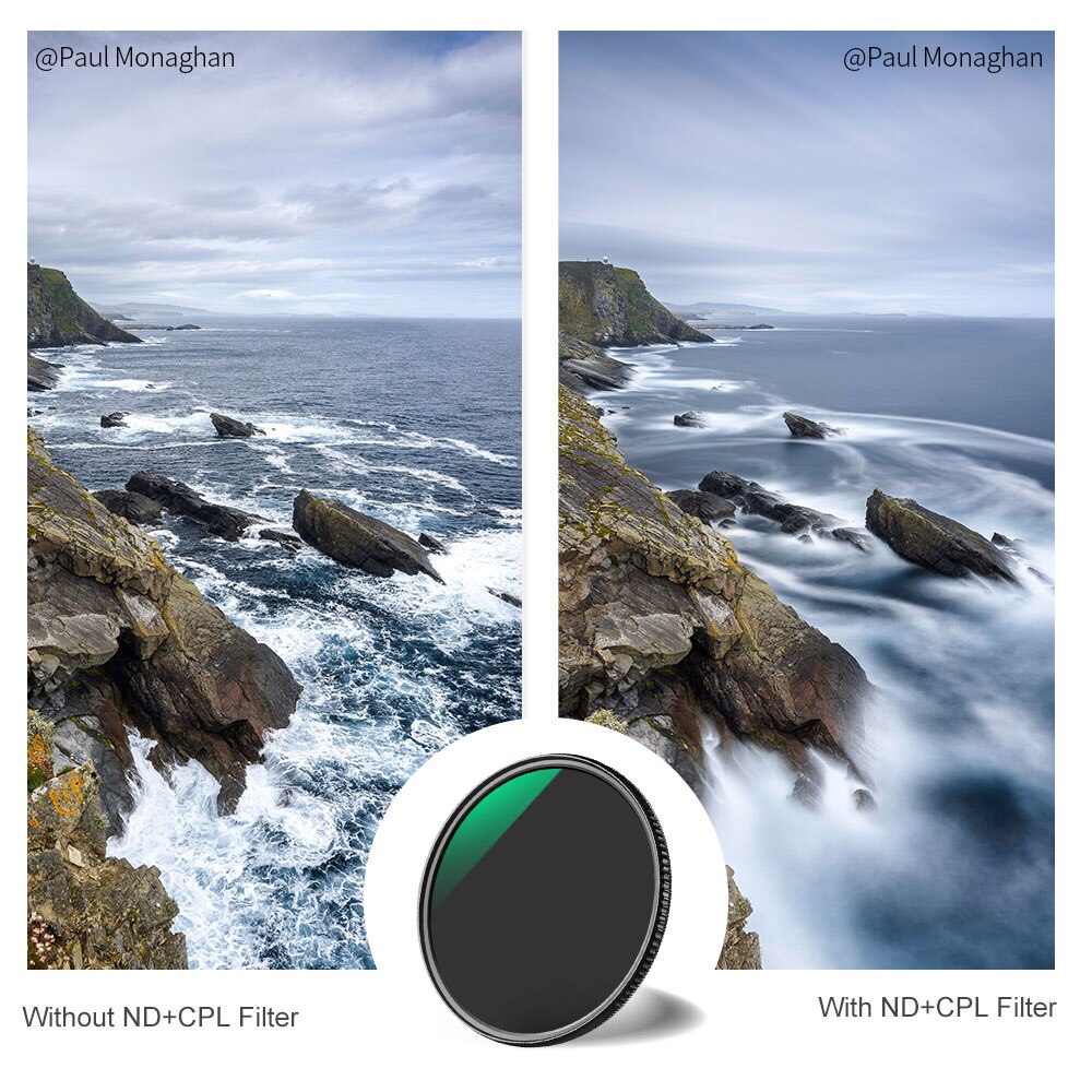 K &amp; F Concept Filter 2 In 1 ND8 + Cpl Circulaire Polarisatiefilter Nd Filter Waterdichte Neutrale Dichtheid 52mm 58Mm 62Mm 67Mm 77Mm 82Mm