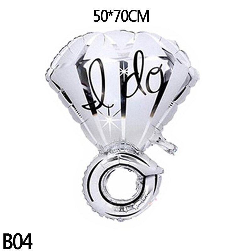 1pc Big Diamond Wedding Ring Balloons and I Do' Engagement Ring Foil Helium Balloons Bachelorette Anniversary Party Decorations: B04