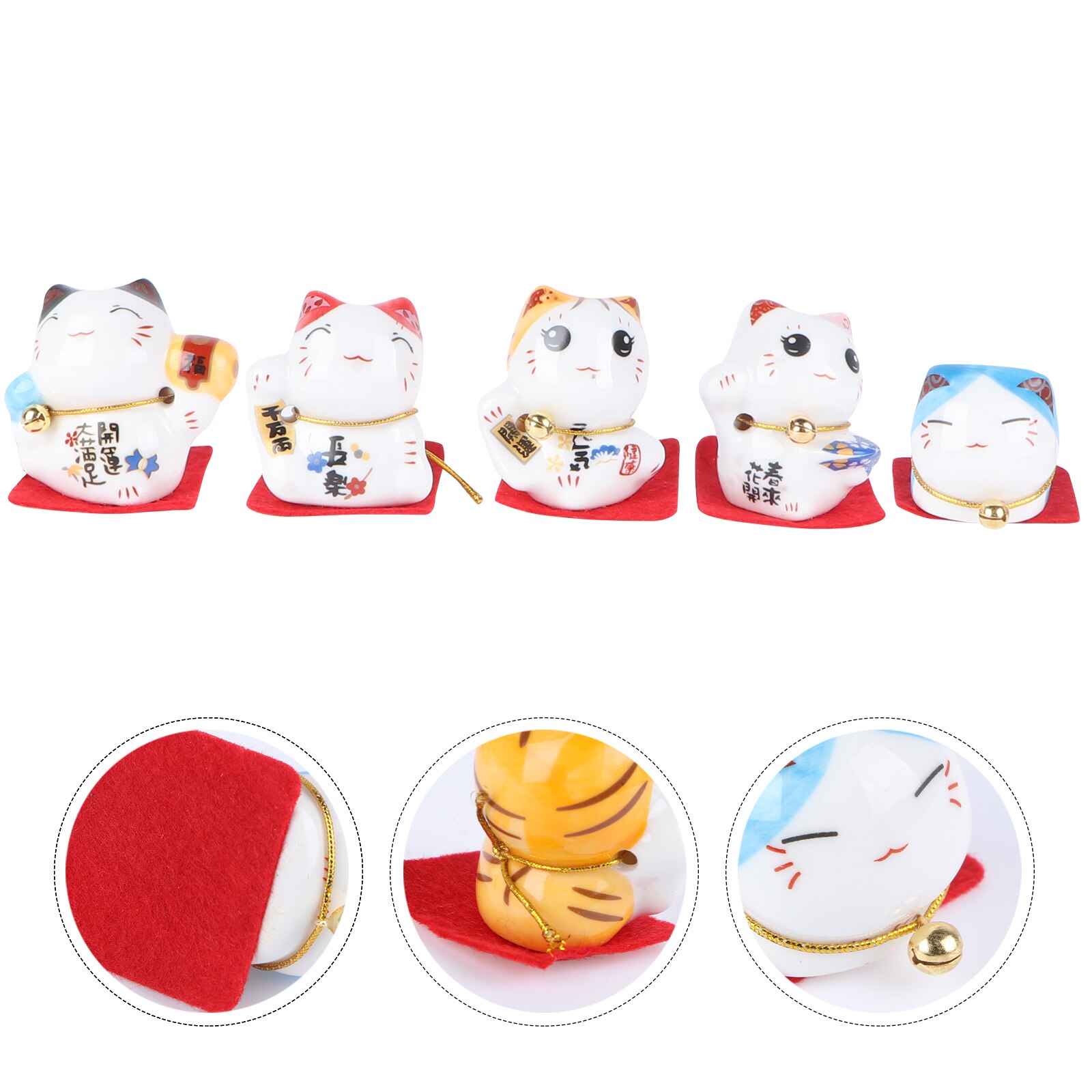 5pcs Cat Craft Decor Mall Showcase Prop Year Car Adornment: Default Title