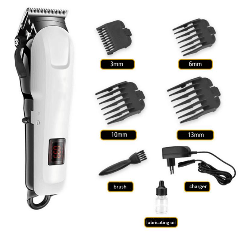 Kemei hårklipper lcd-skærm 0mm skægtrimmer med skaldet hoved til mænd elektrisk hårklippemaskine, barbermaskine