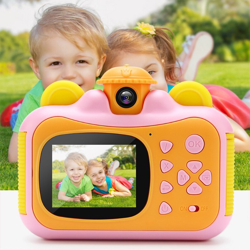 Kinderen Instant Print Camera Kinderen Camera Speelgoed Draaibare Lens Met Thermisch Fotopapier 32Gb Tf Kaart 1080P Hd
