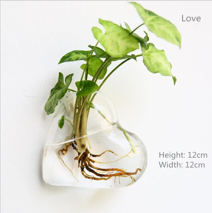 wall glass vase Wall mounted fish tank Hanging hydroponic vase Living room wall decoration