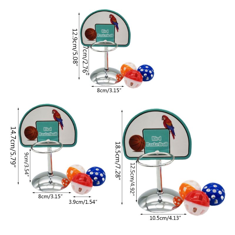 Accesorios de aro de baloncesto para mascotas, juego de juguetes para masticar, bolas, campanas, periquito, loro, rompecabezas