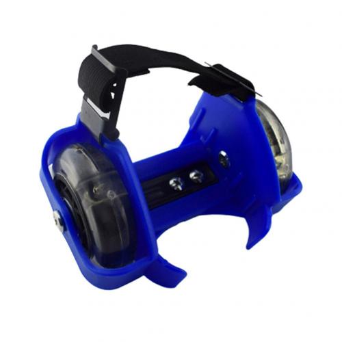 2Stck Kind freundlicher draussen Einstellbare LED Blinkt Rad Ferse Schuhe Schlittschuh Rollen LED Blinkt Rad Ferse Schuhe Schlittschuh rollen: Blau