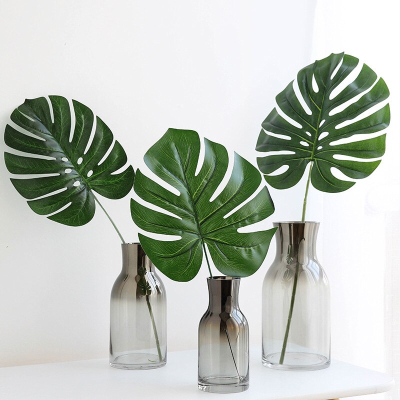 2 stk tropisk palme blade hjem haven dekoration fotografering baggrund kunstige planter til fotografering dekorative