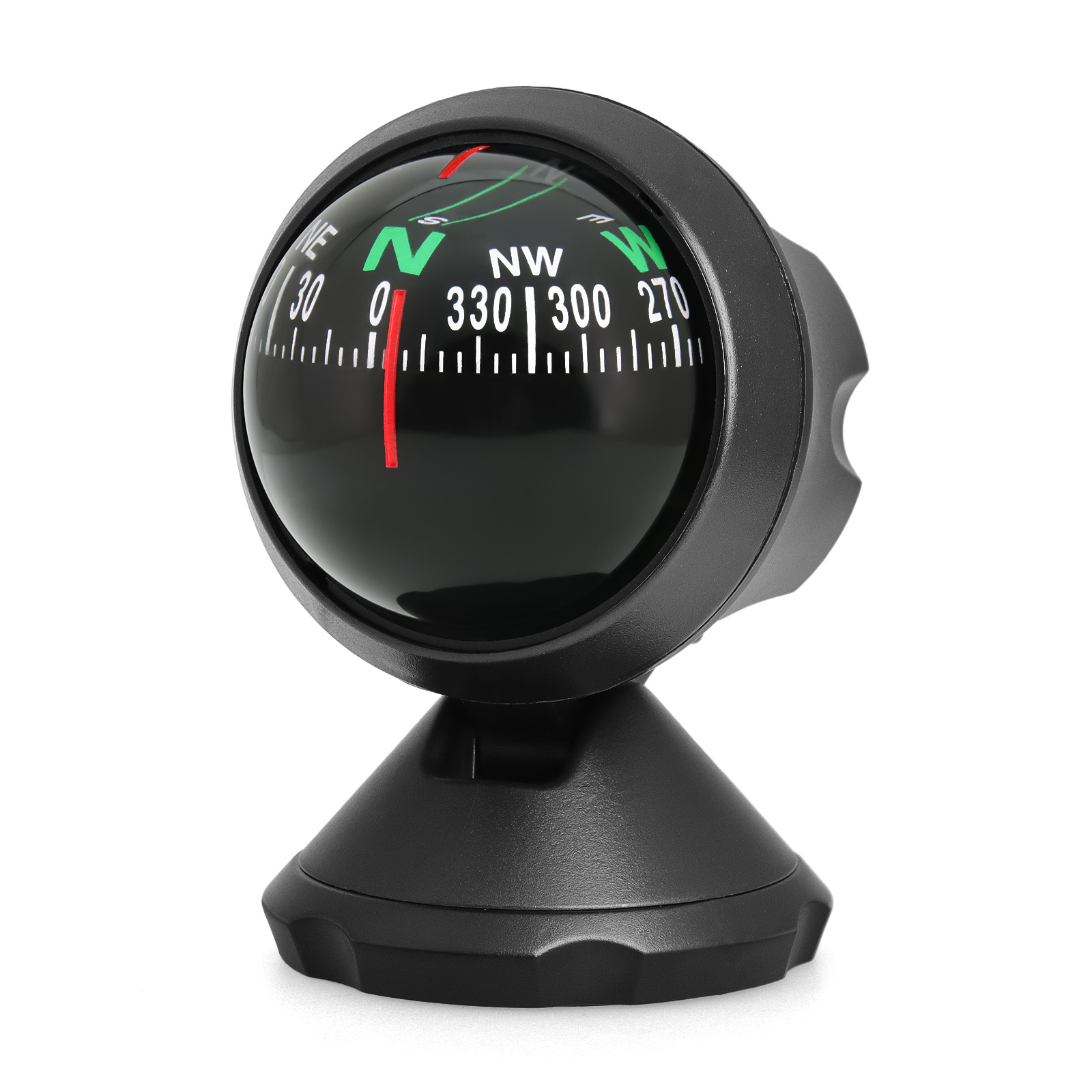 AD Mini Car Navigation Compass 360 ° Rotary Adjustable Spherical Dashboard Guide Compass For Boat Vehicle Car Ball Compass: Default Title