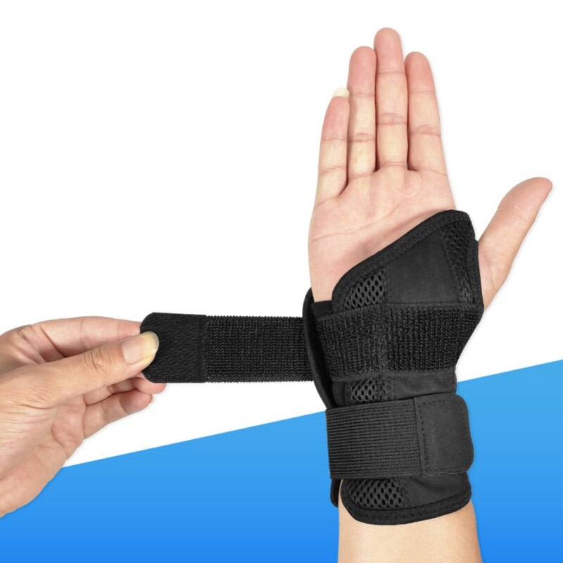 1pc elastiske bandage håndsportsarmbånd gym støtte håndledsbøjle wrap håndledsstøtte tommelfinger forstuvning fraktur bøjle skinne