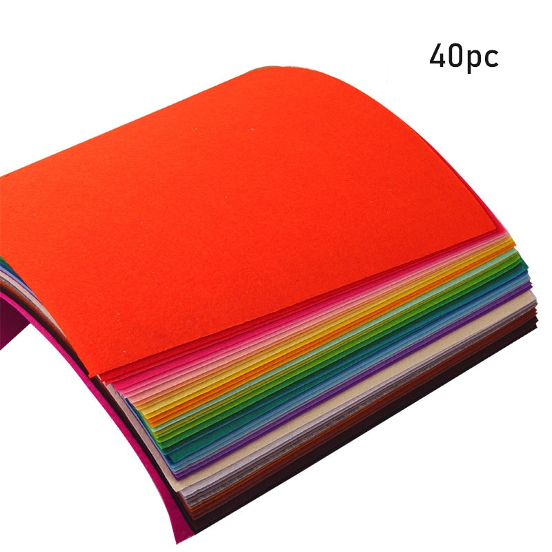 Feutre non tissé A4 fait à la main, matériel de couture pour bricolage, de noël, fourniture pour activités de la maternelle parent-enfant, 40 pièces